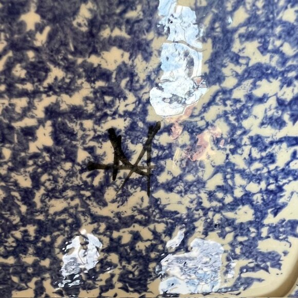 Molly Dallas Blue Spatterware Pottery - Blue and White Serving platter dish - Picture 9 of 9